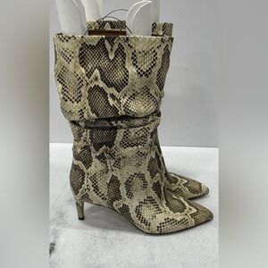 Paris Texas Beige Snake Print Boots